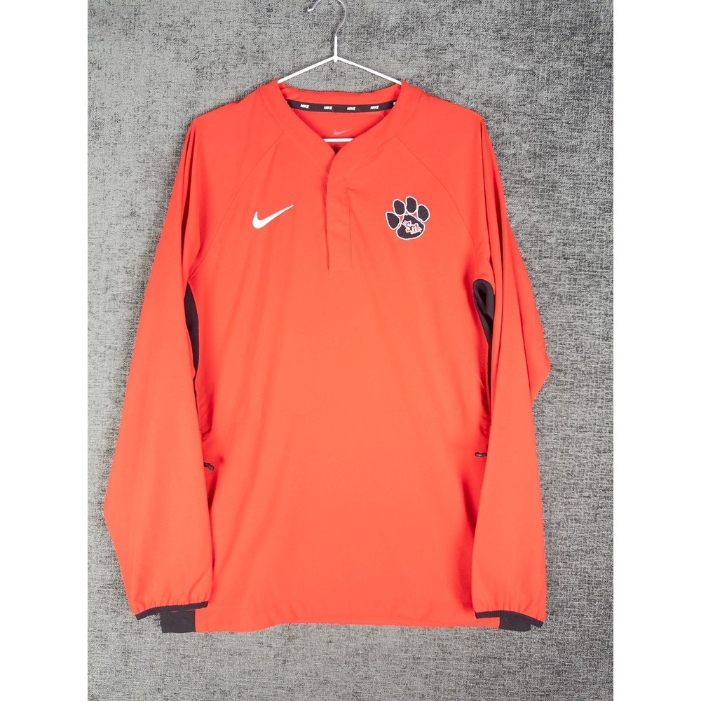 Nike South Meck NC Pullover Q Zip Mens S Red Breathable Logo Color Block
